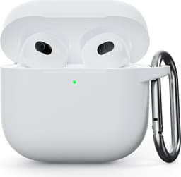SKALO Erittäin Ohut Silikoni Kotelo sopii AirPods 5 - Valkoinen