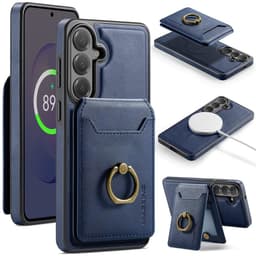 SKALO MAGKING K1 PU-Nahkainen Magneettinen Lompakko Suojakuori sopii Samsung Galaxy S26 FE - Sininen