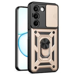 SKALO Armor Metallring Kameraslider Suojakuori sopii realme C100 5G - Kulta