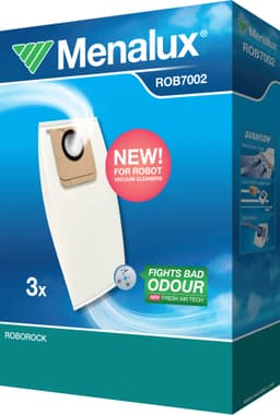 Menalux ROB7002 pölypussit Roborock Saros- ja Qrevo-sarjoille (3 kpl)
