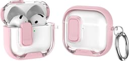 SKALO Hybridi värillisellä reunalla Kotelo sopii AirPods 4 - Pinkki