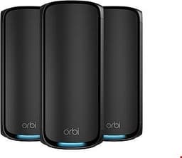 Netgear Orbi 970 Quad-band WiFi 7 Mesh 3-Pak, Sort Udgave