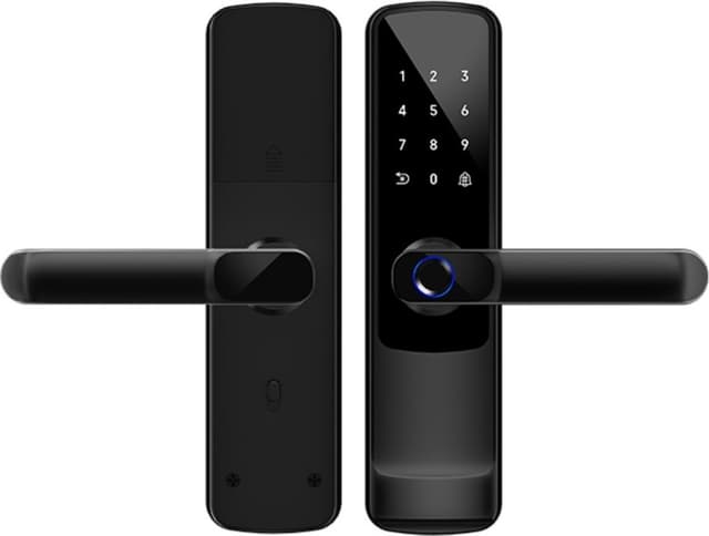 Tuya WiFi Smart Dörrlås - Svart Aluminiumlegering Fingeravtryck & Appkontroll