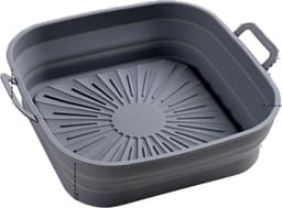 Hopfällbar fyrkantig Air Fryer silikonform 17,5 cm Grey