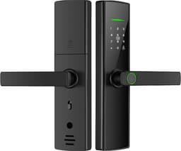 TUYA WIFI Smart Fingeravtrykksdørlås for Innendørs Tredører - Tastatur og Nøkkel