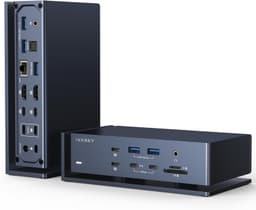 iVANKY 20-i-1 Dockningsstation FusionDock Max 1, Thunderbolt 4 för Mac M1/M2/M3/M4, Fyra 6K@60Hz Monitorer, 2xHDMI, 7xUSB 10Gbps, 2.5GbE, 96W PD, SD/TF 4.0, 40G, Windows inkompatibel