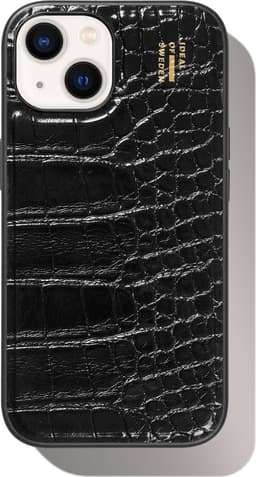 Vegan Leather Case MagSafe iPhone 13 / 14 / 15 / 16e / 17e Black Croco