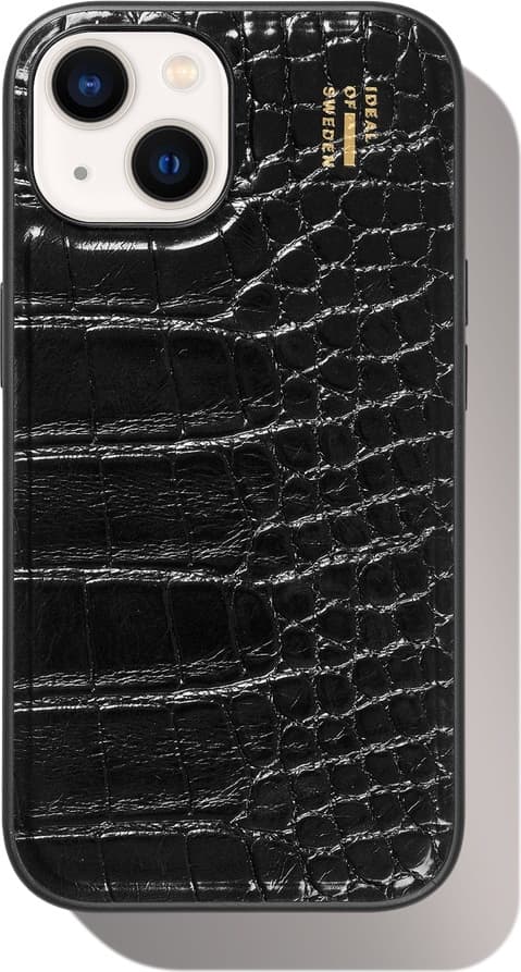 Vegan Leather Case MagSafe iPhone 13 / 14 / 15 / 16e / 17e Black Croco