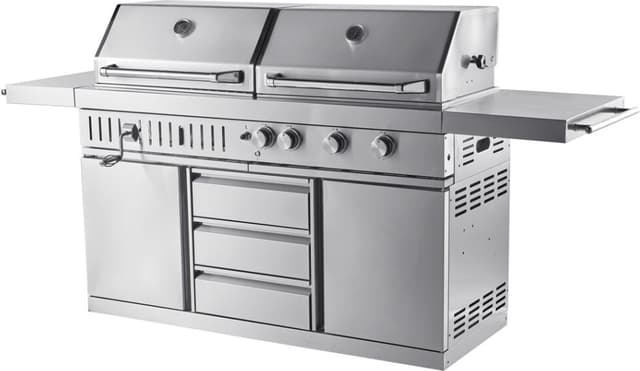 Stainless Collection - Vapaasti seisova kaasugrilli ja hiiligrilli