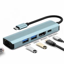 5-i-1-dockningsstation med 4K HDMI, 100 W PD och Gigabit Ethernet