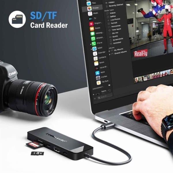 Lemorele TC92 9-i-1-dokkingstasjon med HDMI 4K, Ethernet og 100 W PD ...