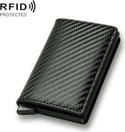 PopUp-lommebok med RFID-beskyttelse i svart karbonfiber