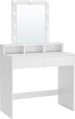 Sminkbord med LED-spegel och justerbar ljusstyrka