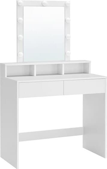 Sminkbord med LED-spegel och justerbar ljusstyrka