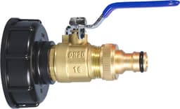 IBC-adapter med 6-fen mässingskulventil och 1/2 inch munstycke