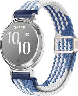 Garmin Lily2 14mm Vevet Nylon Magnetrem – Pustende og Hudvennlig White + Blue