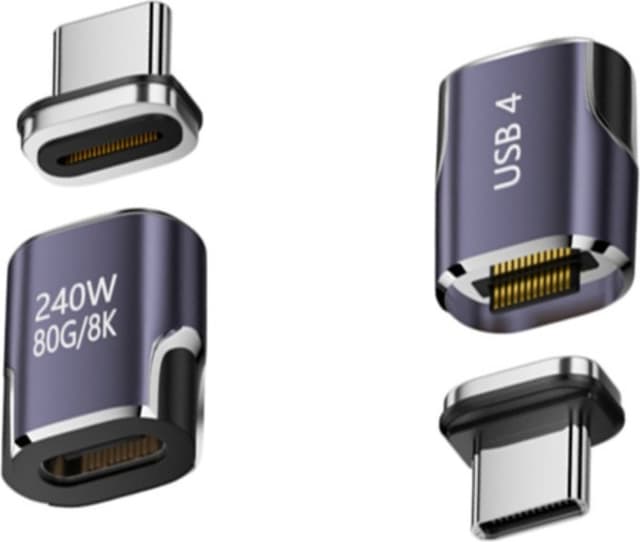 Magnetisk USB-C-adapter 240W PD, 80Gbps USB4 og 8K for bærbar Purple
