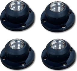Selvheftende møbelhjul 4-pk – Stille 360° sving ABS og rustfritt stål Black