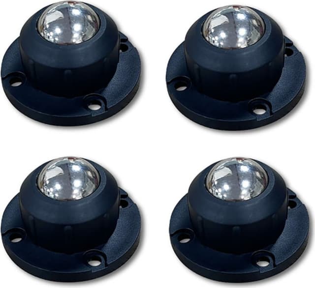 Selvheftende møbelhjul 4-pk – Stille 360° sving ABS og rustfritt stål Black