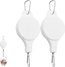 Uttrekkbar plantetalje 2-pakning — Justerbar oppheng for balkong 90cm White