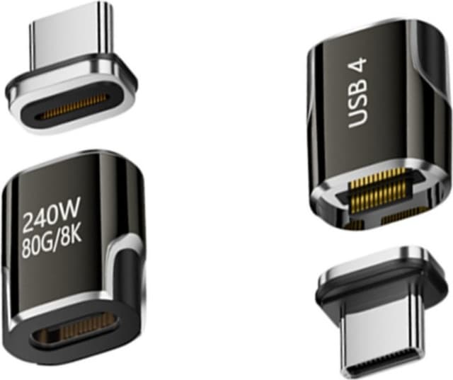 Magnetisk USB-C-adapter 240W PD, 80Gbps USB4 og 8K for bærbar Gun Black