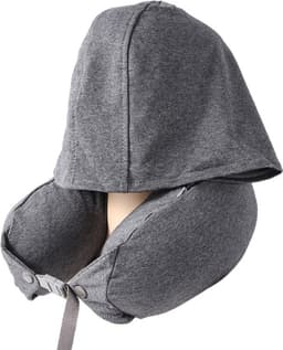 U-formet hette reisepute med mikroperler – 360° nakkestøtte DarkGrey