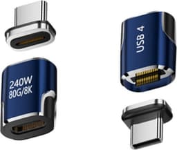 Magnetisk USB-C-adapter 240W PD, 80Gbps USB4 og 8K for bærbar Blue