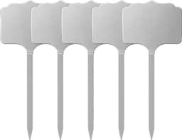 Rustfrie planteetiketter 5-pack – 32cm x 6.3cm metallskilt for hage