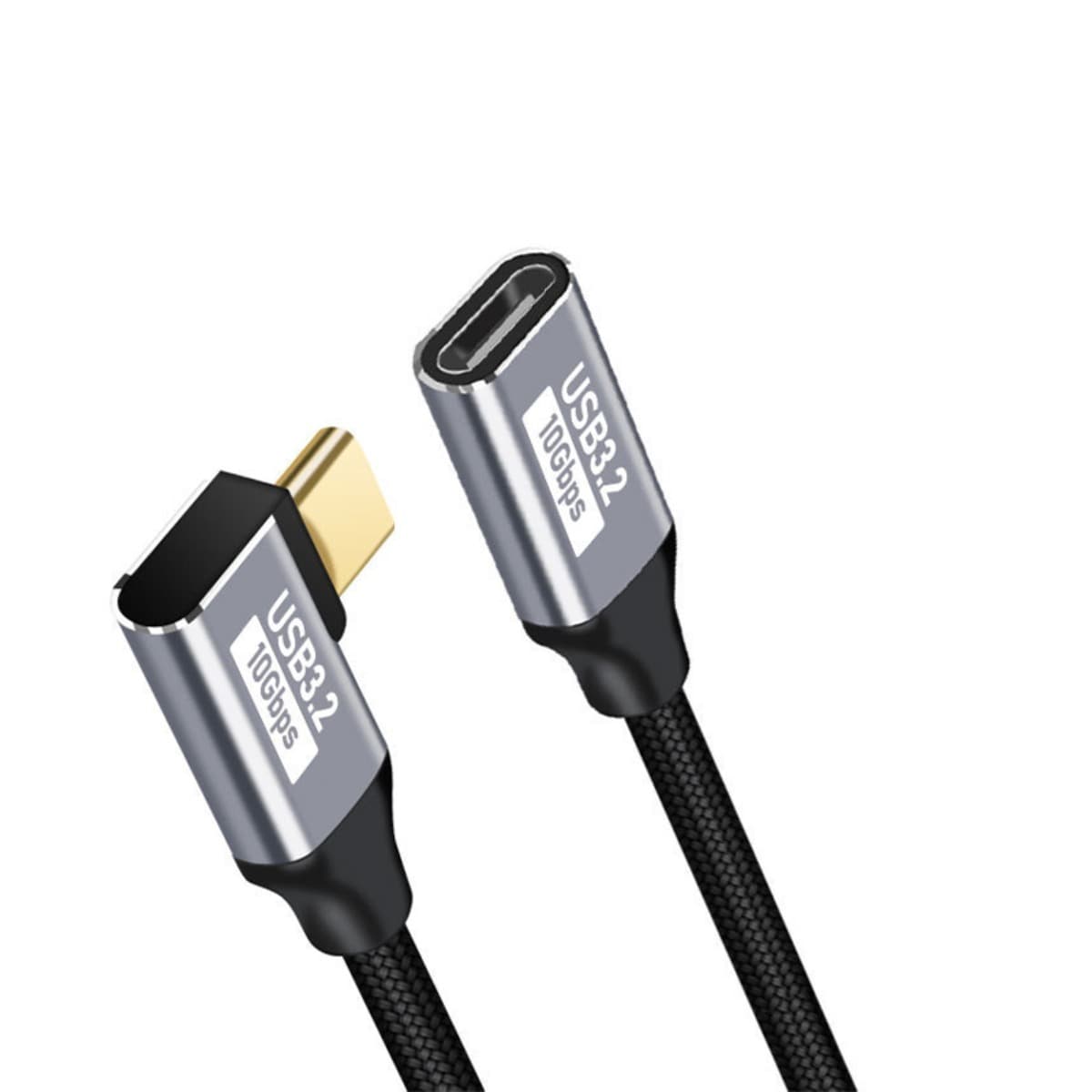 Usb 5 M Vinklet USB-C forlengelseskabel PD 100W, Aluminium/Nylon 1,5 M - Elkjøp