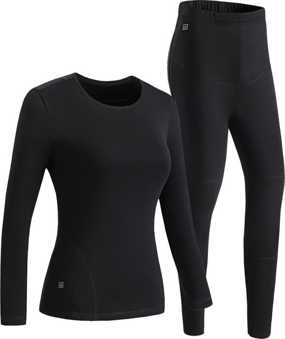 Oppvarmet baselagsett for kvinner Black L