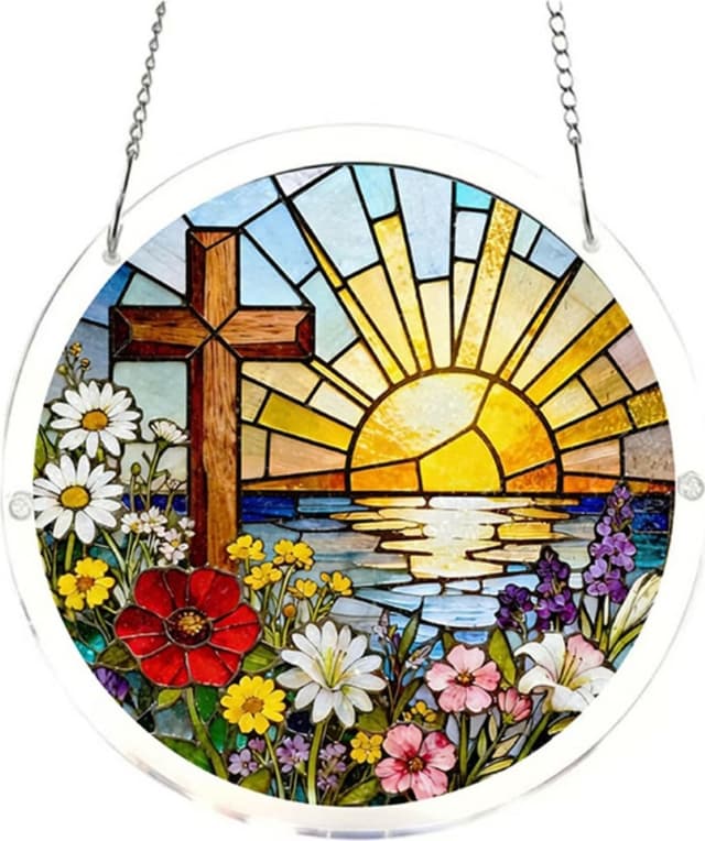 Akryl 2D Solfanger – Fargerik vindusdekor innendørs 22.6cm x 22.6cm