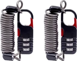 WG016E Hjälmlås 2-pack – Zinkhölje, 5mm stålwire för cykel Black/Red