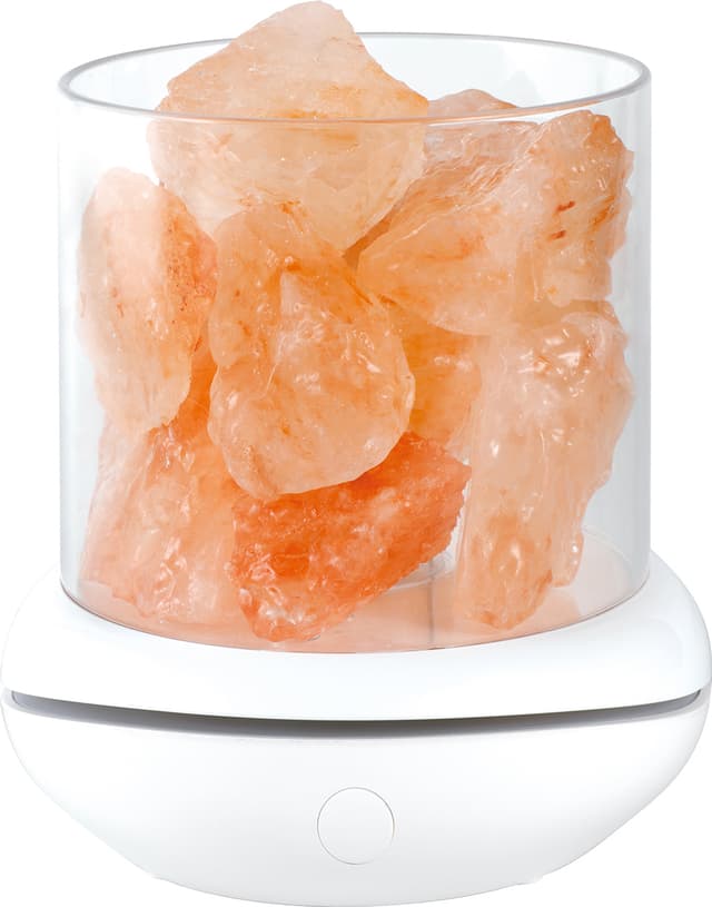 Saltsteinslampe USB Aromaterapi Hvit / Oransje