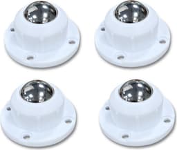 Selvheftende møbelhjul 4-pk – Stille 360° sving ABS og rustfritt stål White