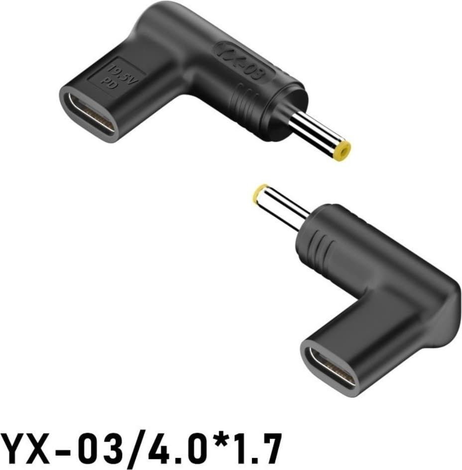 Type Zero Design 2-Pakning Type-C Hunn til 20V Vinklet DC Hann PD Trigger Adapter - 100W ...