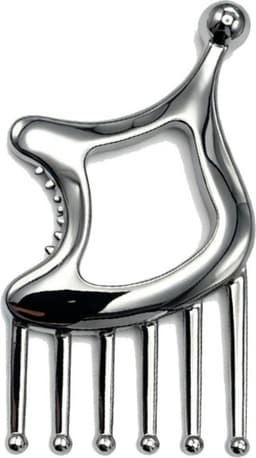 Piano Meridian massagekam i zinklegering för ansikte, 10.1cm x 5.5cm