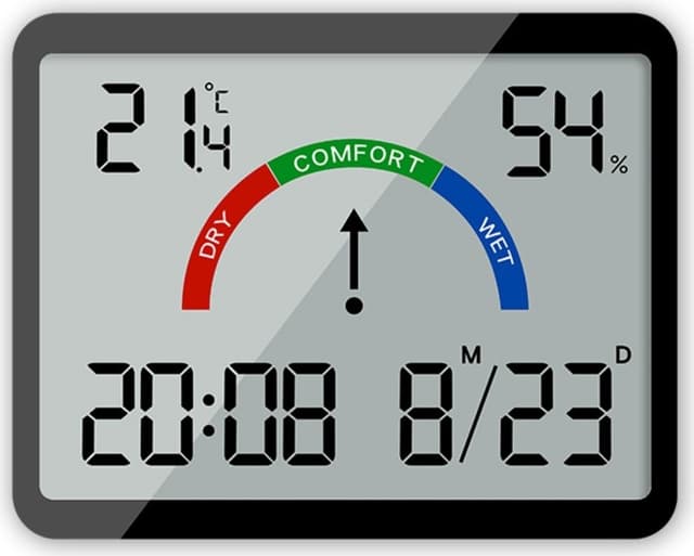 Veggur 9905 med LCD, temperatur, alarm og lydløs modus Black