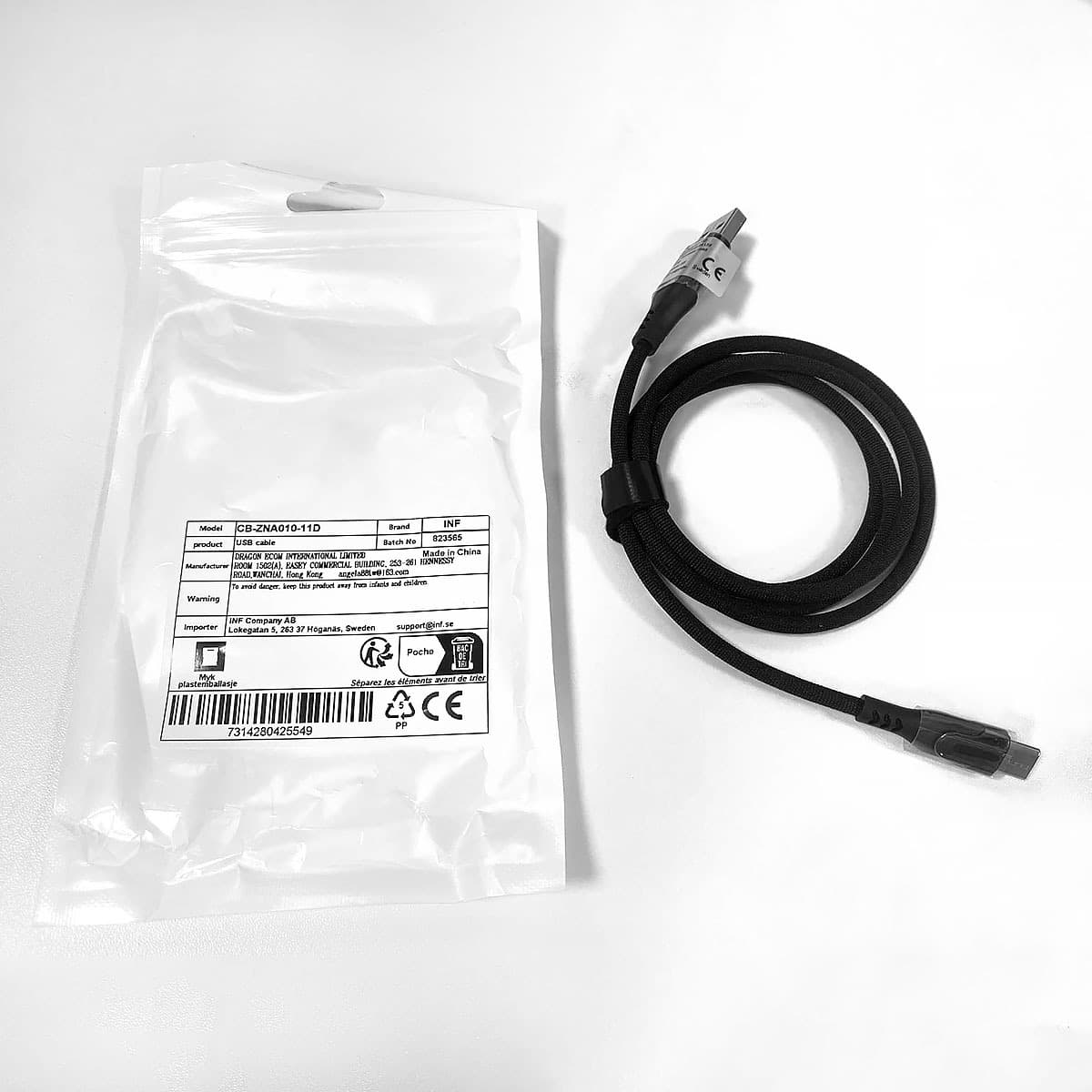 USB-C snabbladdningskabel 1 meter Black - Elgiganten