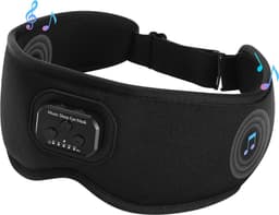Bluetooth V6.0 Sovemaske med Avtakbare Hodetelefoner, 100% Mørklegging