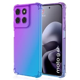 SKALO Gradient Extra strong TPU Cover til Motorola Moto G77 5G - Lilla-Blå