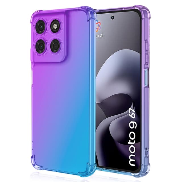 SKALO Gradient Extra strong TPU Cover til Motorola Moto G77 5G - Lilla-Blå