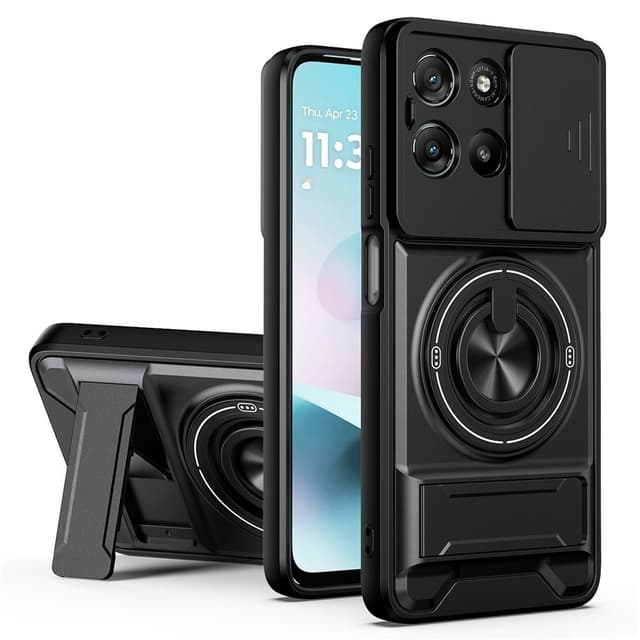 SKALO Kameraslider Ring/Stativ Cover til Motorola Moto G67 5G - Sort