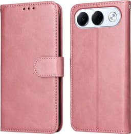 SKALO PU-læder Flip Cover til Oppo A7 Pro 5G - Pink