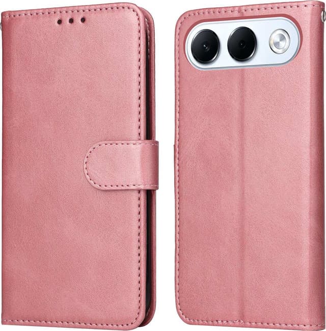 SKALO PU-læder Flip Cover til Oppo A7 Pro 5G - Pink