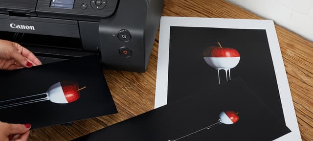 Kolme eri sävyistä kuvaa Canon Pixman vieressä