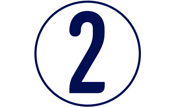 Sininen numero 2 valkoisella taustalla