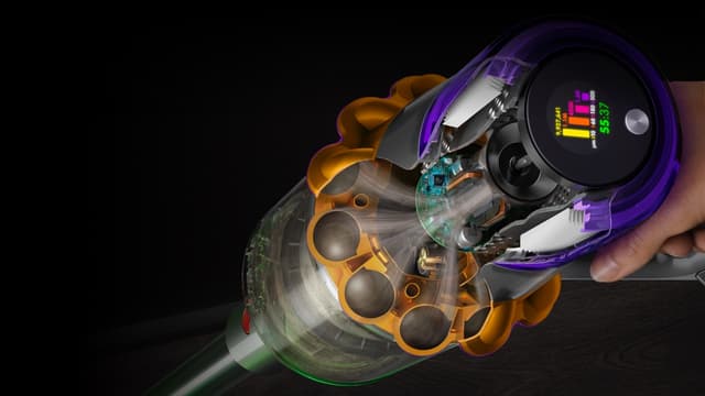 Dyson V15 varsi-imurin moottorin rakenne