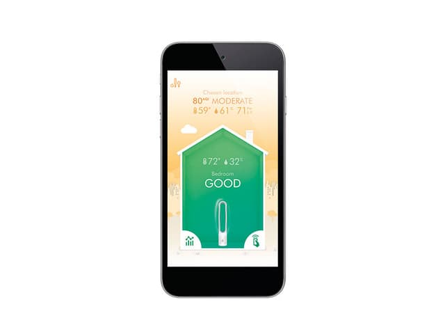 En mobil som viser Dyson-appen