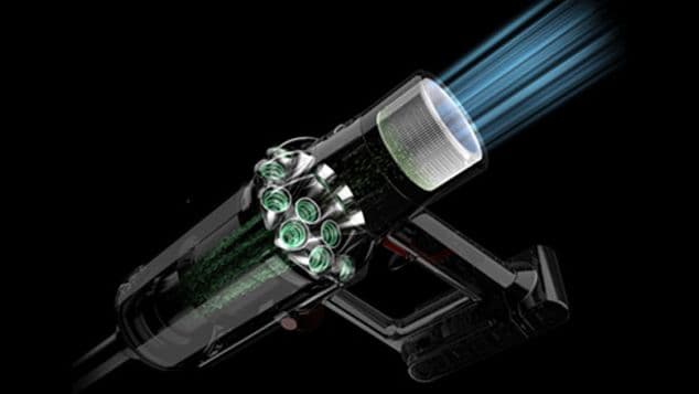 Dyson V10 Animal - illustration af filtersystemet
