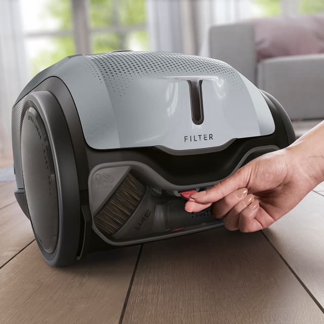 En Electrolux Pure D9 sedd bakifrån så att man kan se det gömda extramunstycket